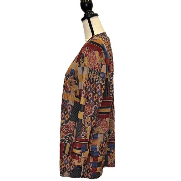 Vintage Southwestern Aztec Blazer Jacket Handmade Womens XL Four Button - Picture 3 of 5